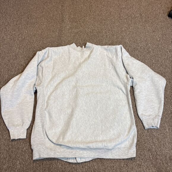 Vintage 90s Champion Reverse Weave XL Snap Front Cardigan Jacket Grey - Picture 7 of 10